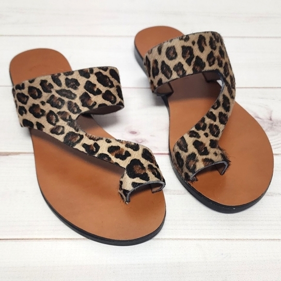 New Kenneth Cole Women’s Palm Calf Hair Animal Print Sandals - Size 7.5 / 8.5 - Picture 1 of 13